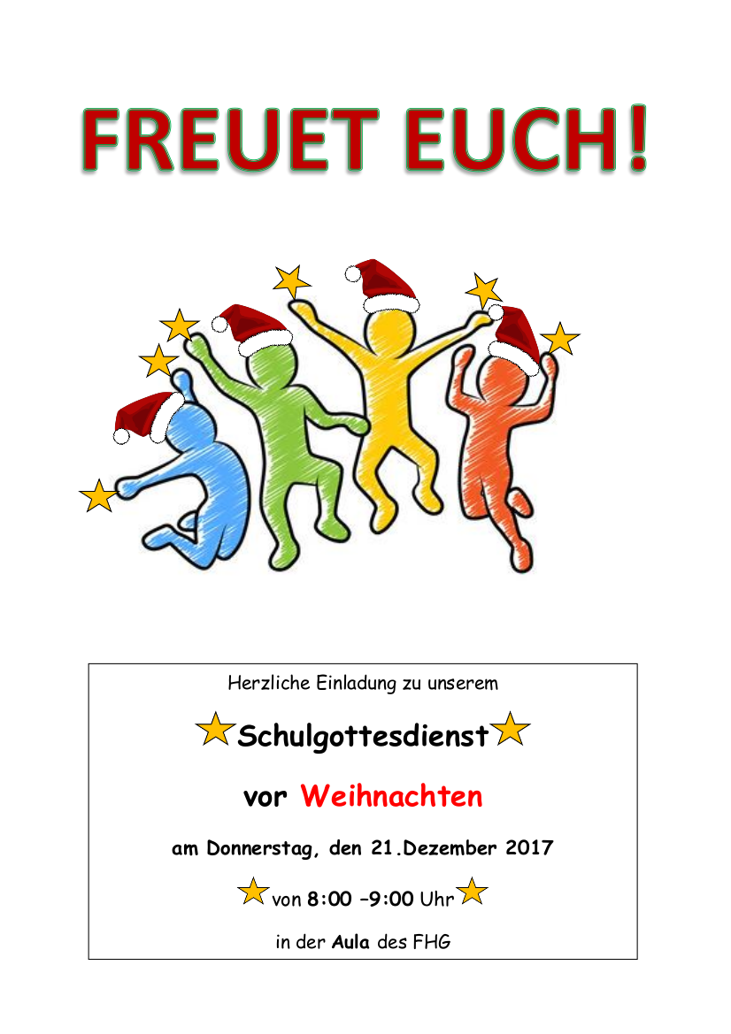 Einladung Zum Gottesdienst Vor Weihnachten Friedrich Hecker Gymnasium Radolfzell